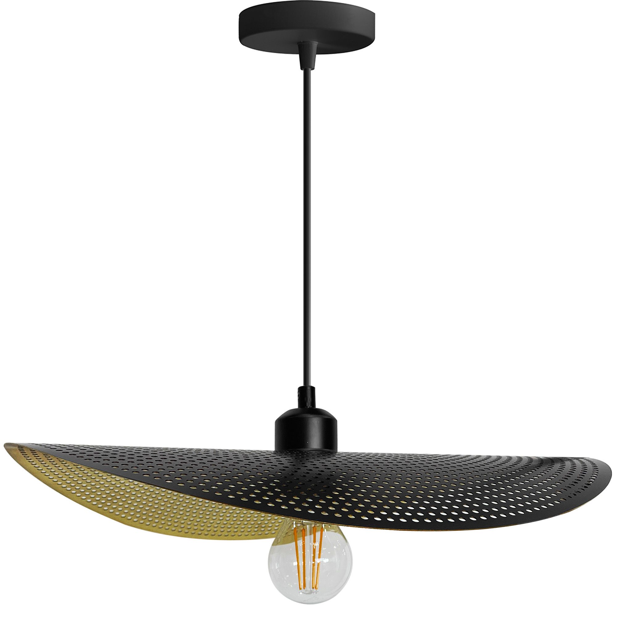 Lampa Sufitowa Wisząca Toolight App1470-1Cp Czarny Złoty Szczotkowany