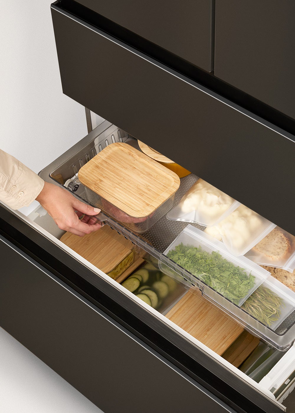 CREATE - FRIDGE STUDIO FRENCH DOOR PRO 509 - Réfrigérateur à porte française 509L No Frost avec Space Pro et Care+- Noir - 8