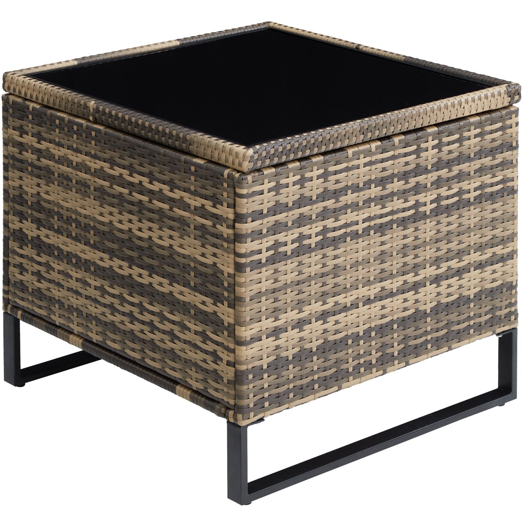 Tectake Salon de jardin en polyrotin Ostuni - marron naturel - 6