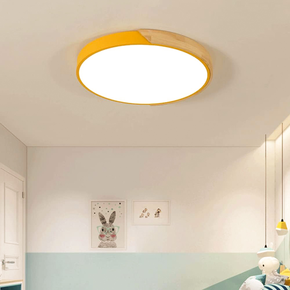 Lampa sufitowa LED 30CM, metalowa lampa sufitowa, nowoczesna lampa sufitowa, żółte światła dekoracyjne, ciepłe światło 3000K (24W)