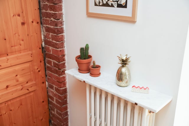 Tablette de radiateur MERVEILLE en marbre Rose Aurore 100x20cm