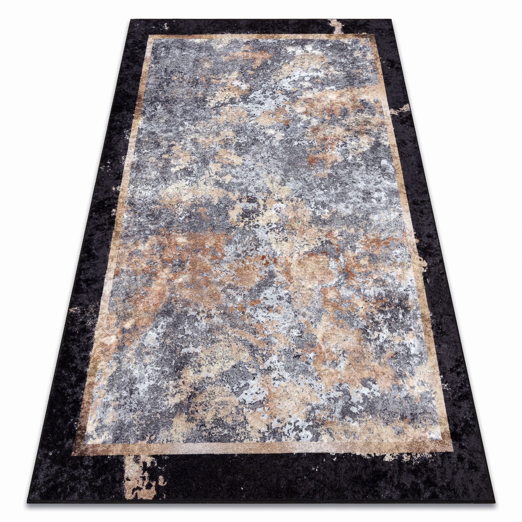 Dywan do prania MIRO 51328.804 Abstrakcja antypoślizgowy - szary / złoty 160x220 cm
