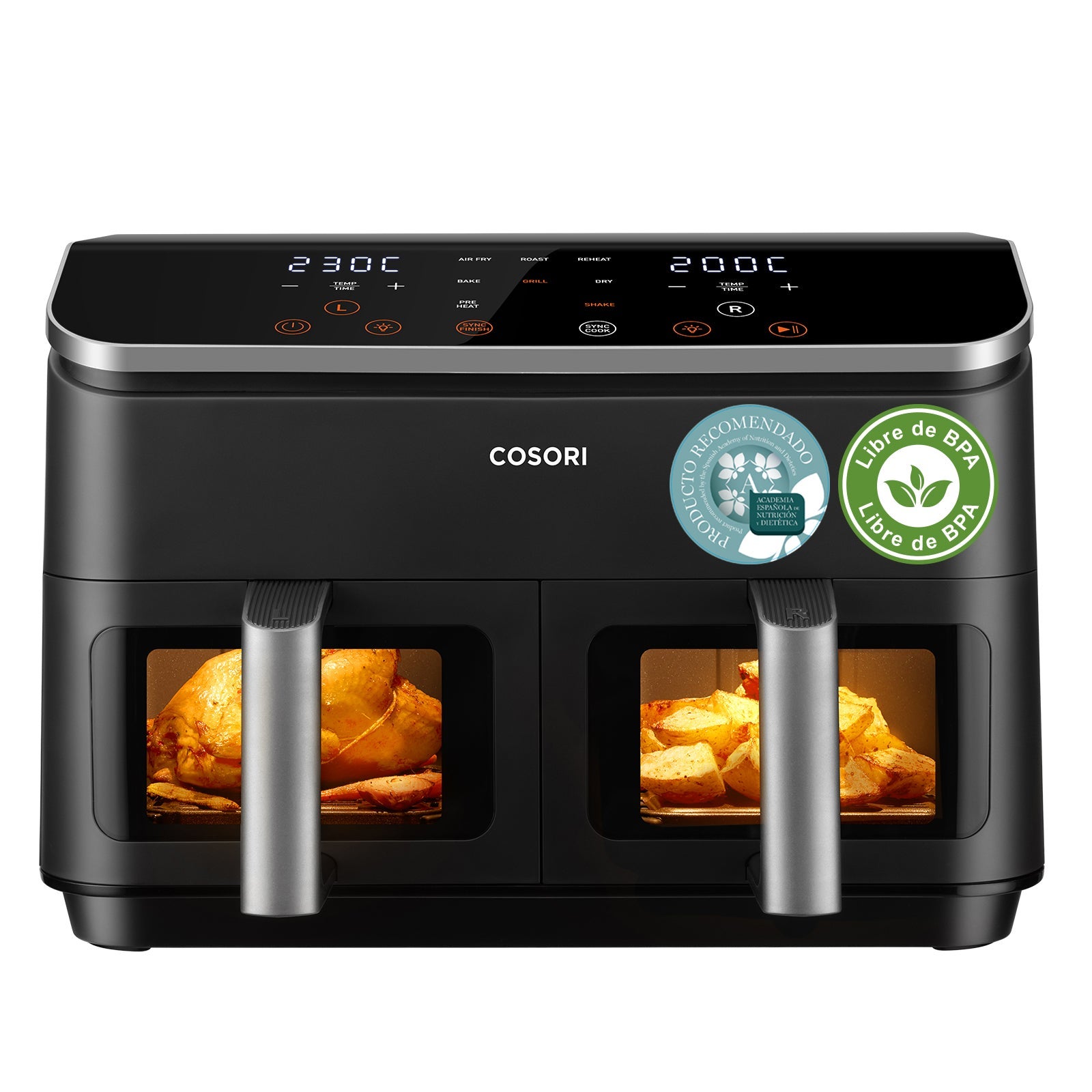Cosori Dual Basket Chef Edition - Freidora De Aire 8,5 Litros Con Doble Cestas - Imagen 4
