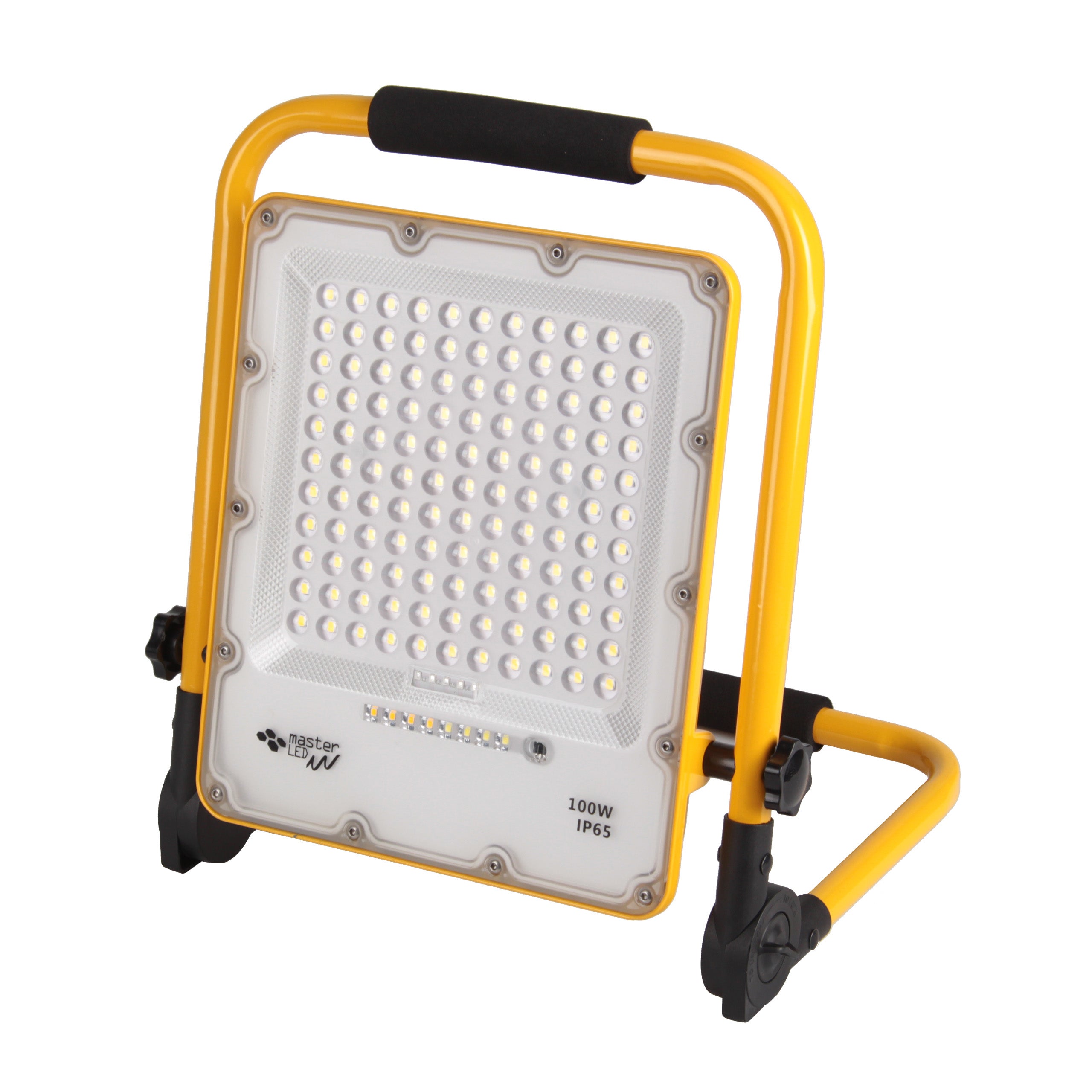 Naświetlacz LED SMD Siga 100W IP65 4500K neutralna biel przenośny halogen akumulatorowy żółto-czarny MasterLED