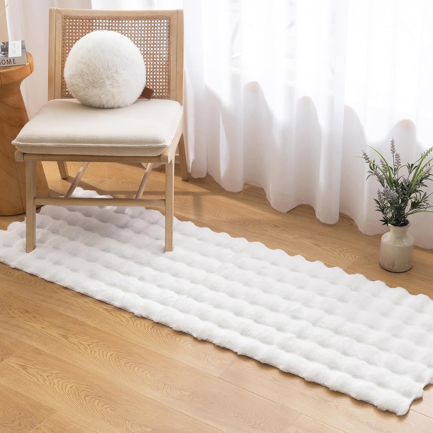 Tapis en fausse fourrure de lapin, 80 x 120 cm, doux et moelleux, idéal pour le salon, la chambre à coucher, lavable en machine - 6
