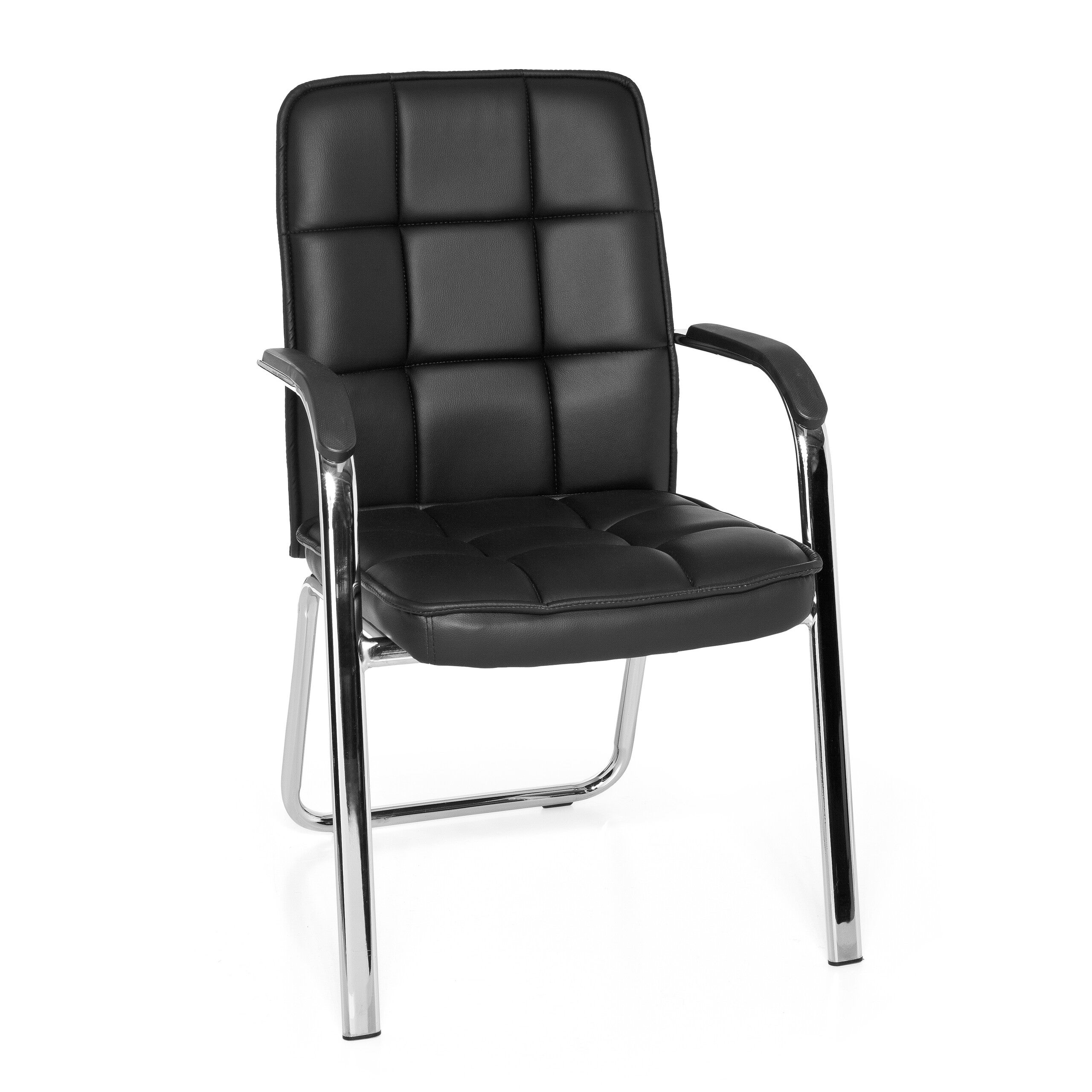 Krzesło konferencyjne / krzesło dla gości / krzesło BORNE V PU czarny hjh OFFICE