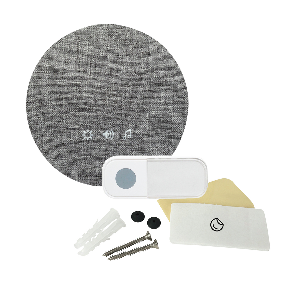 Kit carillon sans fil rond à piles + bouton, portée de détection 300m, 36 mélodies, garantie 5 ans - Tibelec - 2