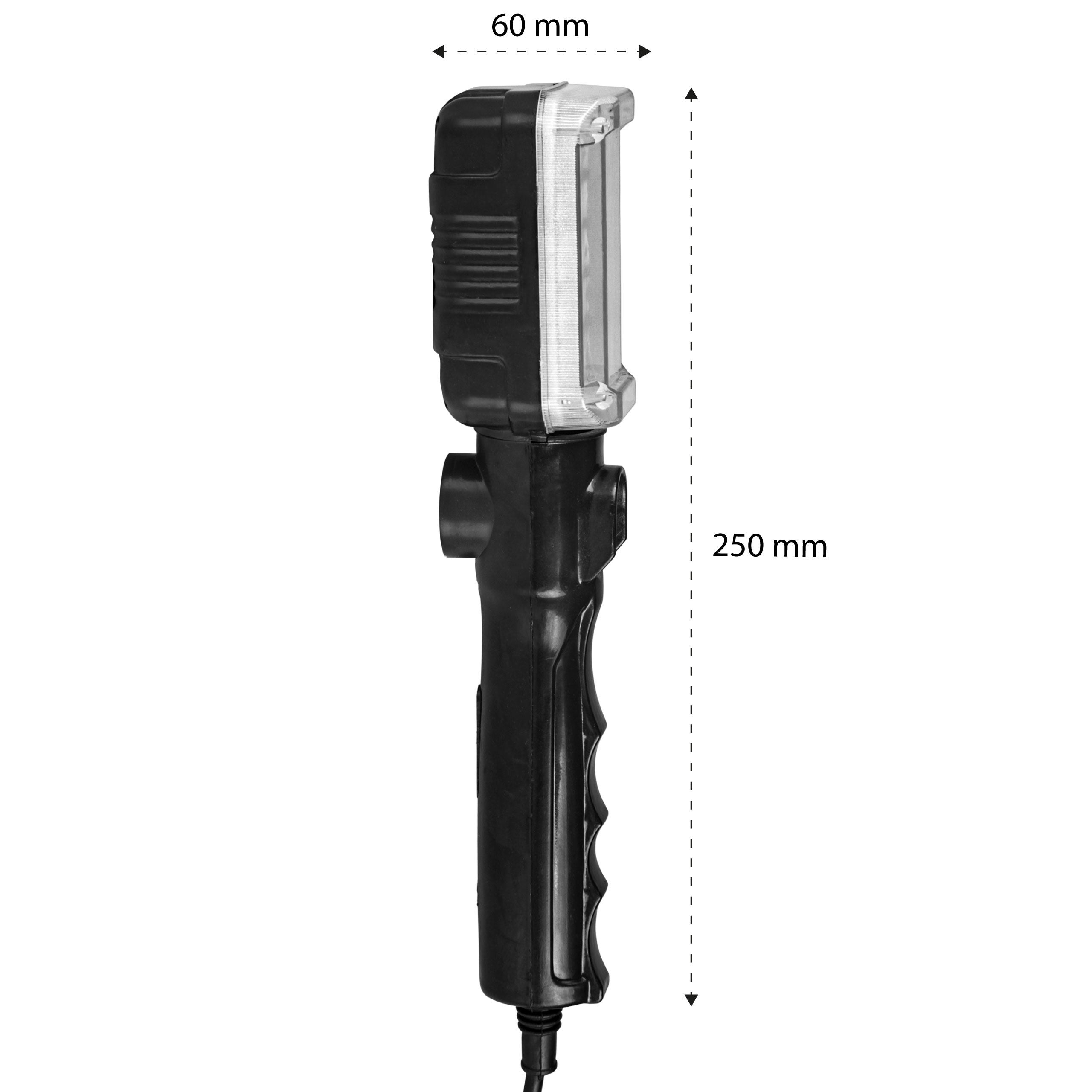 Lampa LED warsztatowa 12W 25cm 6500K zimna biel kabel 5m magnes hak czarna MasterLED - 2