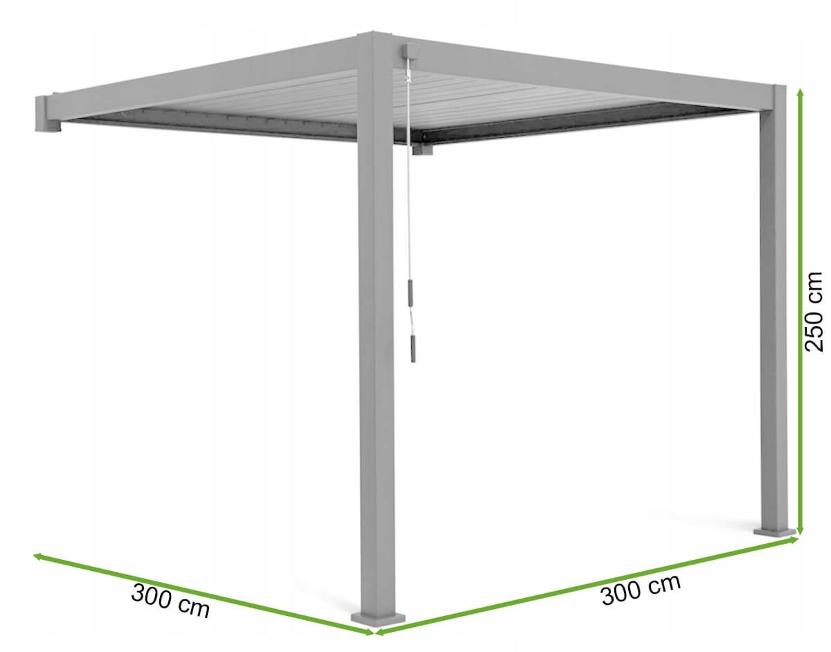 Pergola Ścienna tarasowa ogrodu zadaszenie 3x3 Premium Wall Gutroof BIAŁA 1 szt - 2