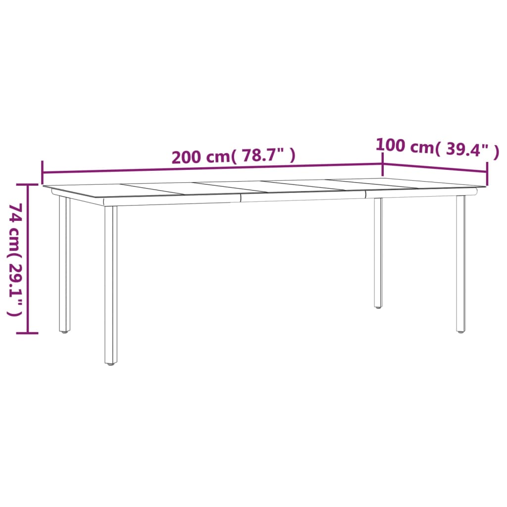 Ensemble à manger de jardin 9 pcs noir textilène et acier vidaXL - 7