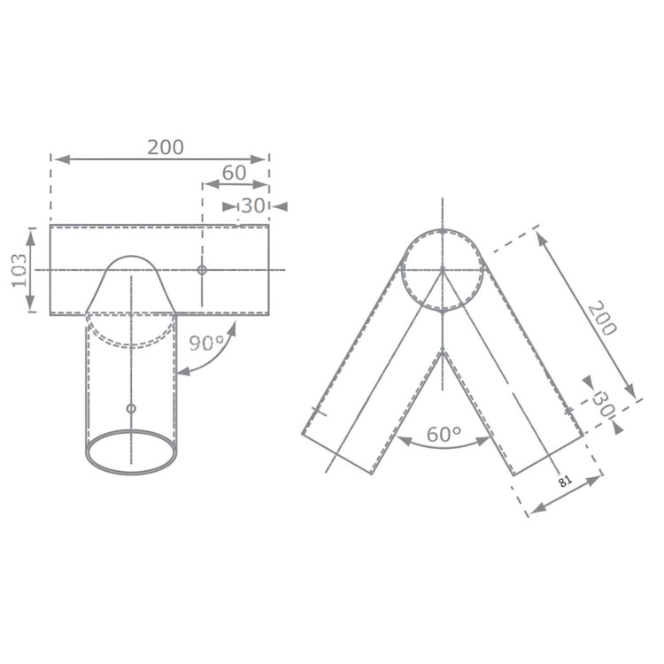 Équerre Droite en Acier pour Balançoires à Poteaux Ronds - 2