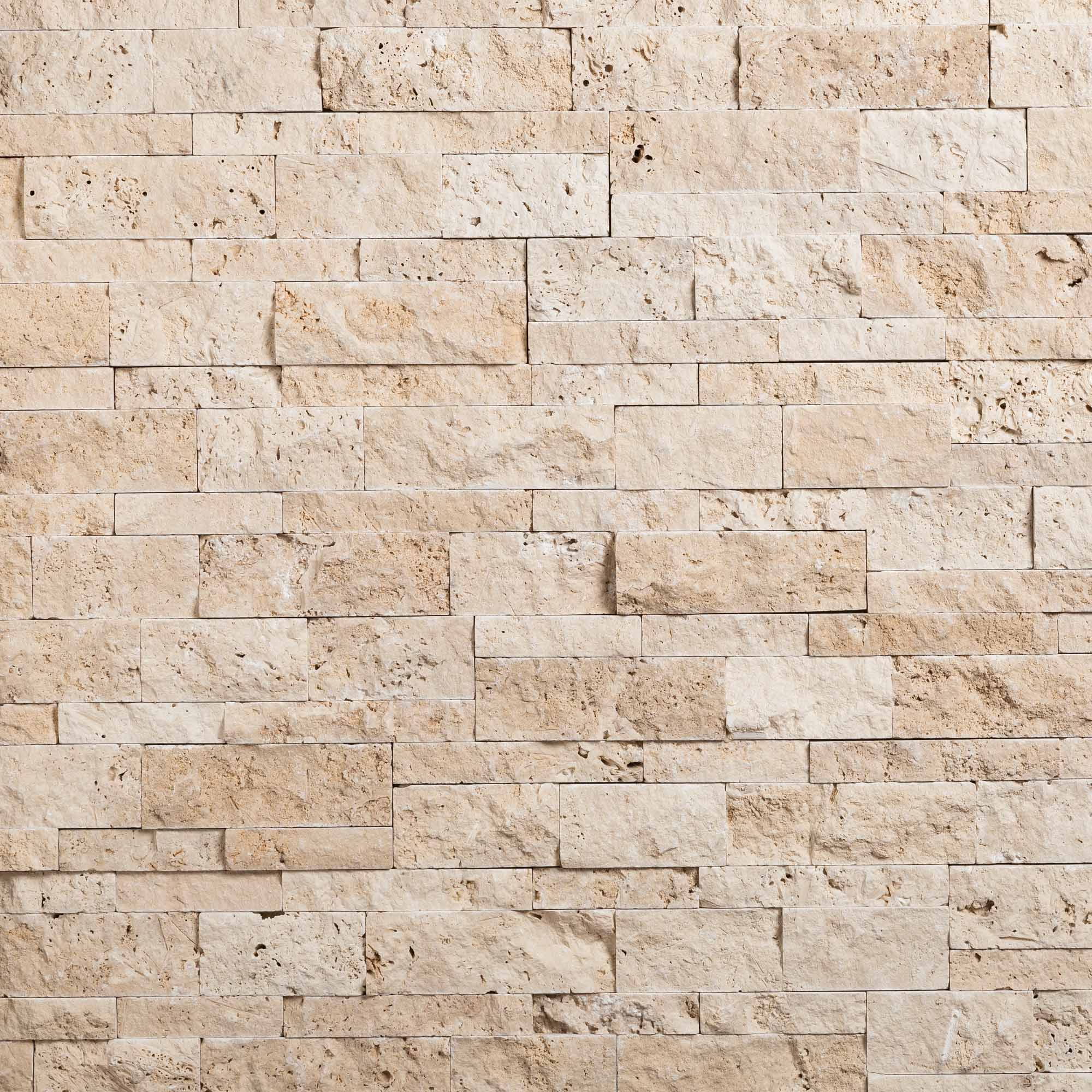 Parement Travertin Beige 60x15 cm Brut (lot de 0,99 m² soit 11 plaques) - RO'MA NATURE - 2