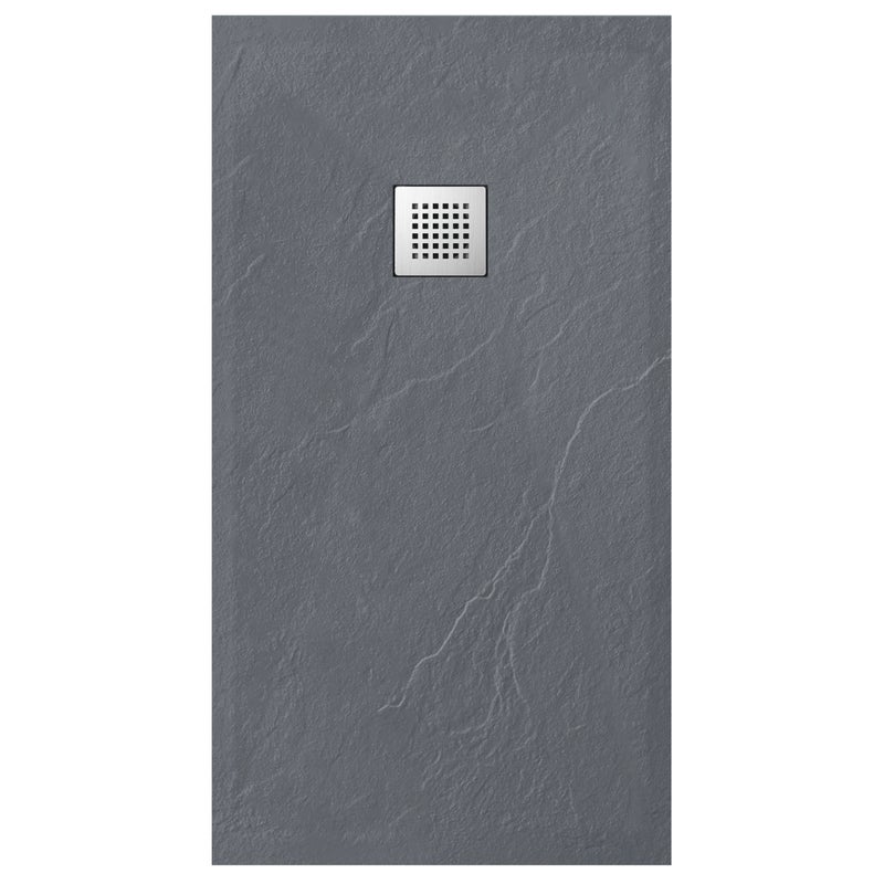 BALNEO Brodzik Prysznicowy płaski prostokątny 80x110x2,5cm ciemnoszary - Brodzik kompozytowy antypoślizgowy antybakteryjny