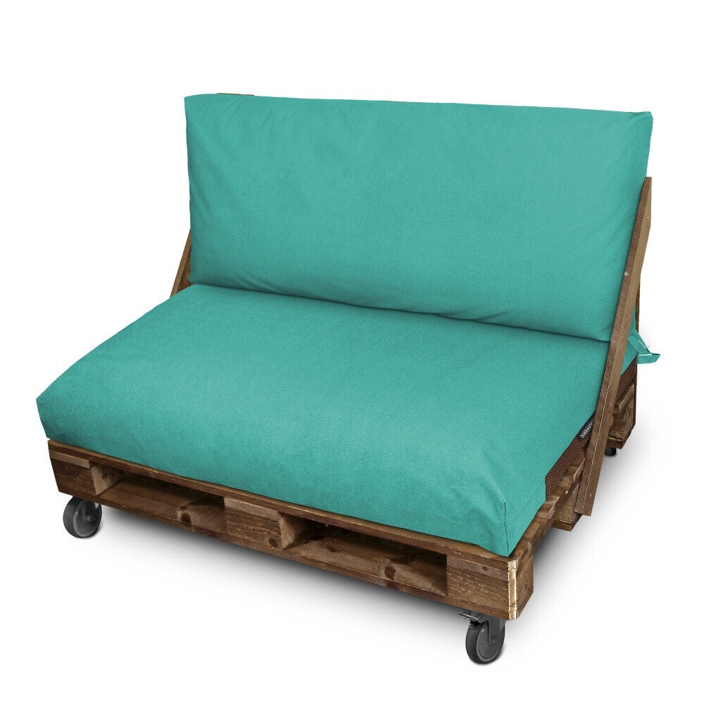 Set de cojines para palets Asiento 120x80x20 + Respaldo 120x45x25&nbsp;Turquesa Naylim Mate Happers - 2