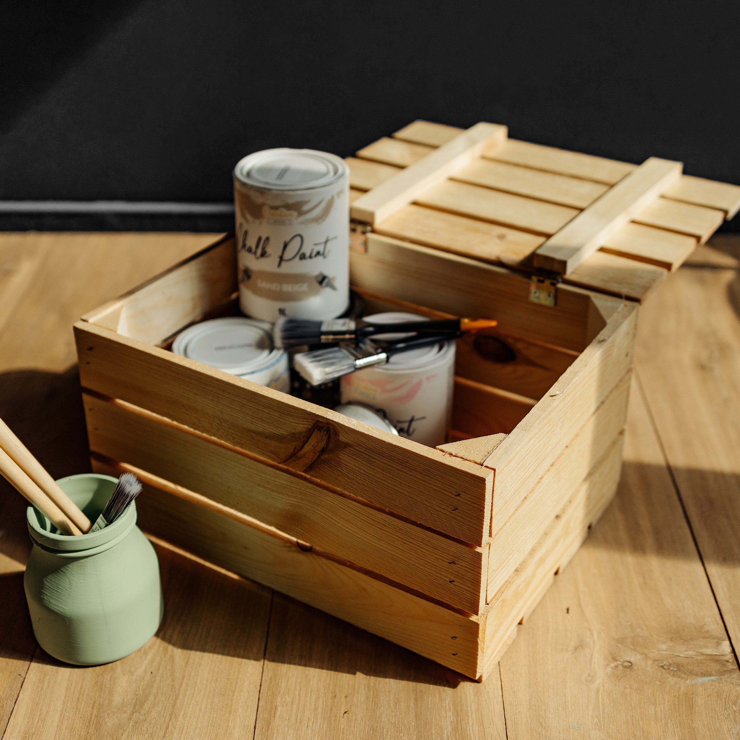 Boîte En Bois Brut à Décorer 40x30x22 Cm - Coffre Souvenir, Rangement Créatif | Sans Charnière
