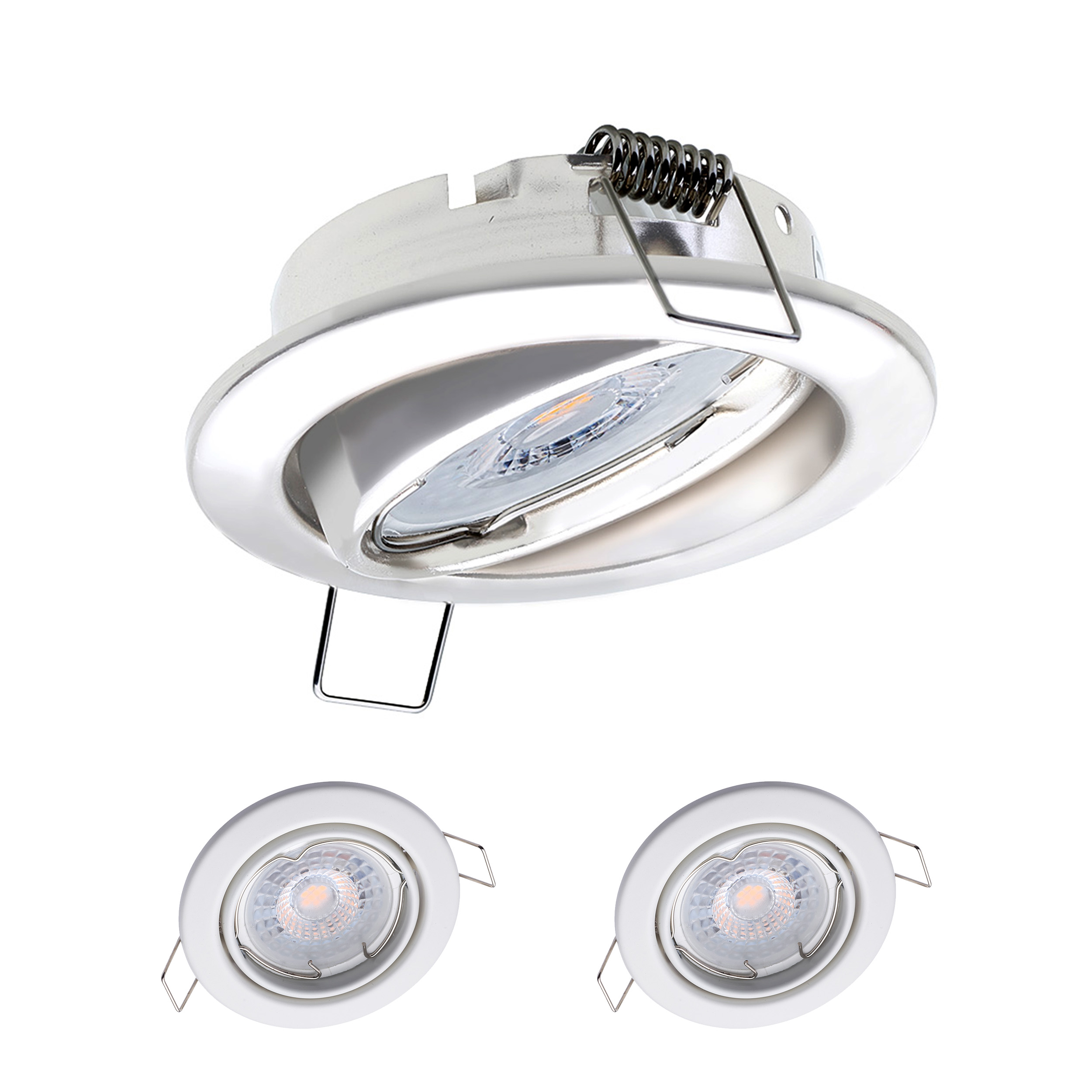Oktaplex 3x Dijon Spot Encastrable LED 3 Niveaux Dimmables Orientable Module Nizza 4 8w 2700k 230v 380lm Blanc Chaud 110 Plafonnier Encastre Blanc 96722623