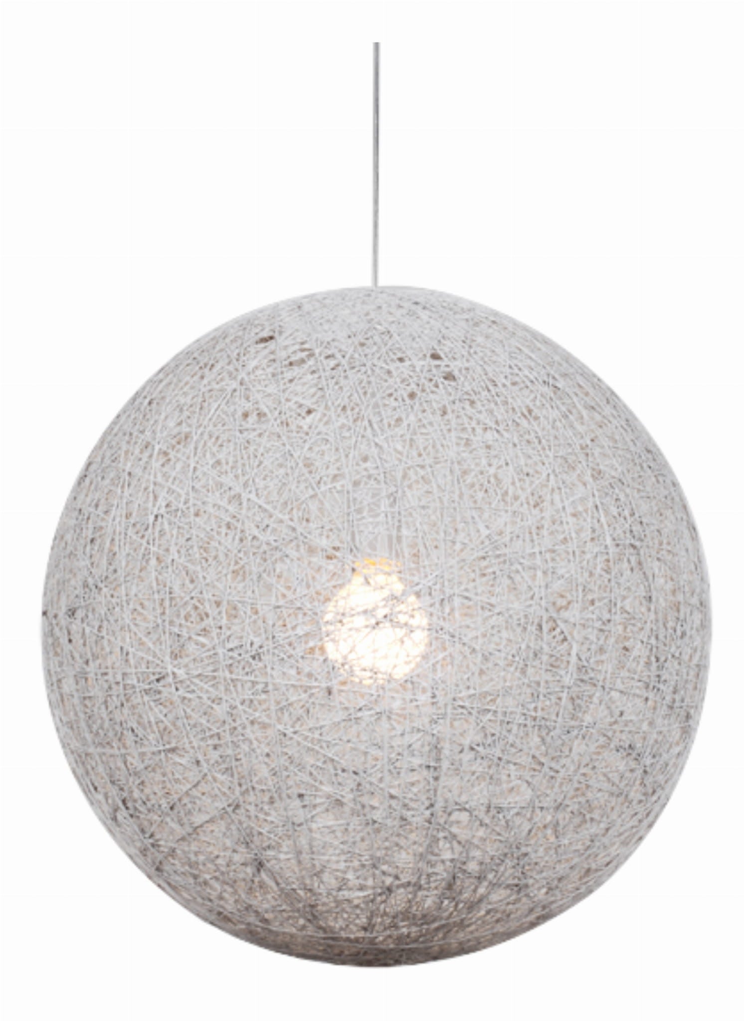 Lampa sufitowa Caruba chromowana-biała 1xE27x60W wym: 120 x 30 x 30 cm sznurek / sizal Candellux