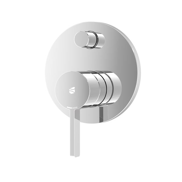 BERNSTEIN - Mitigeur de douche thermostatique rond encastré Chrome en laiton + cartouche thermostatique - 1 sortie - Ø12,5cm