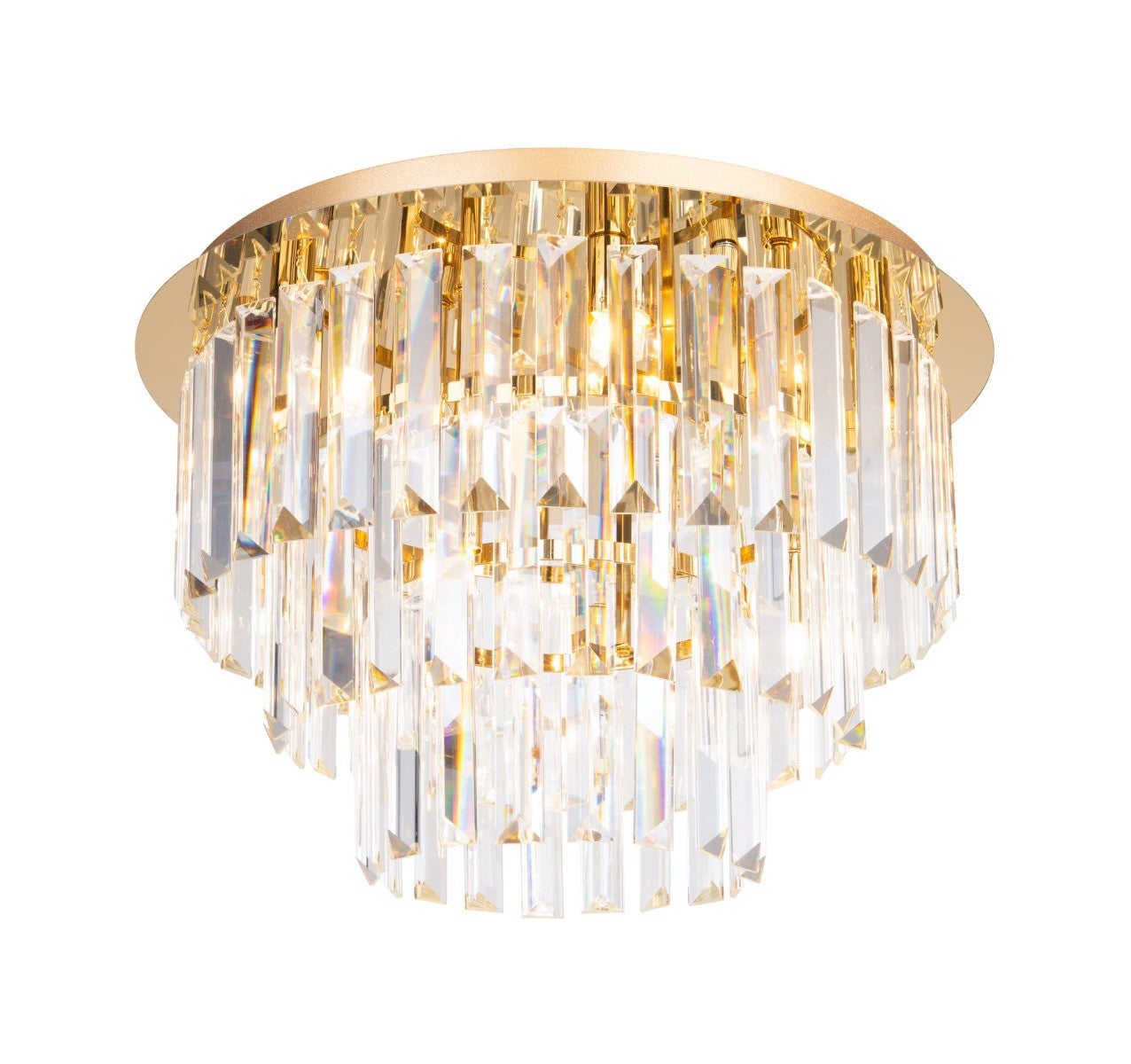 Lampa sufitowa wisząca Monaco złota 9xG9x5W kryształowa wym: 28 x 42 x 42 cm metal Maxlight