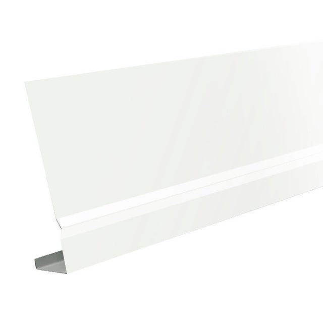 Habillage de bandeau de rive blanc en aluminium pointe de diamant L.3 m, hauteur 220mm, ALUHOME