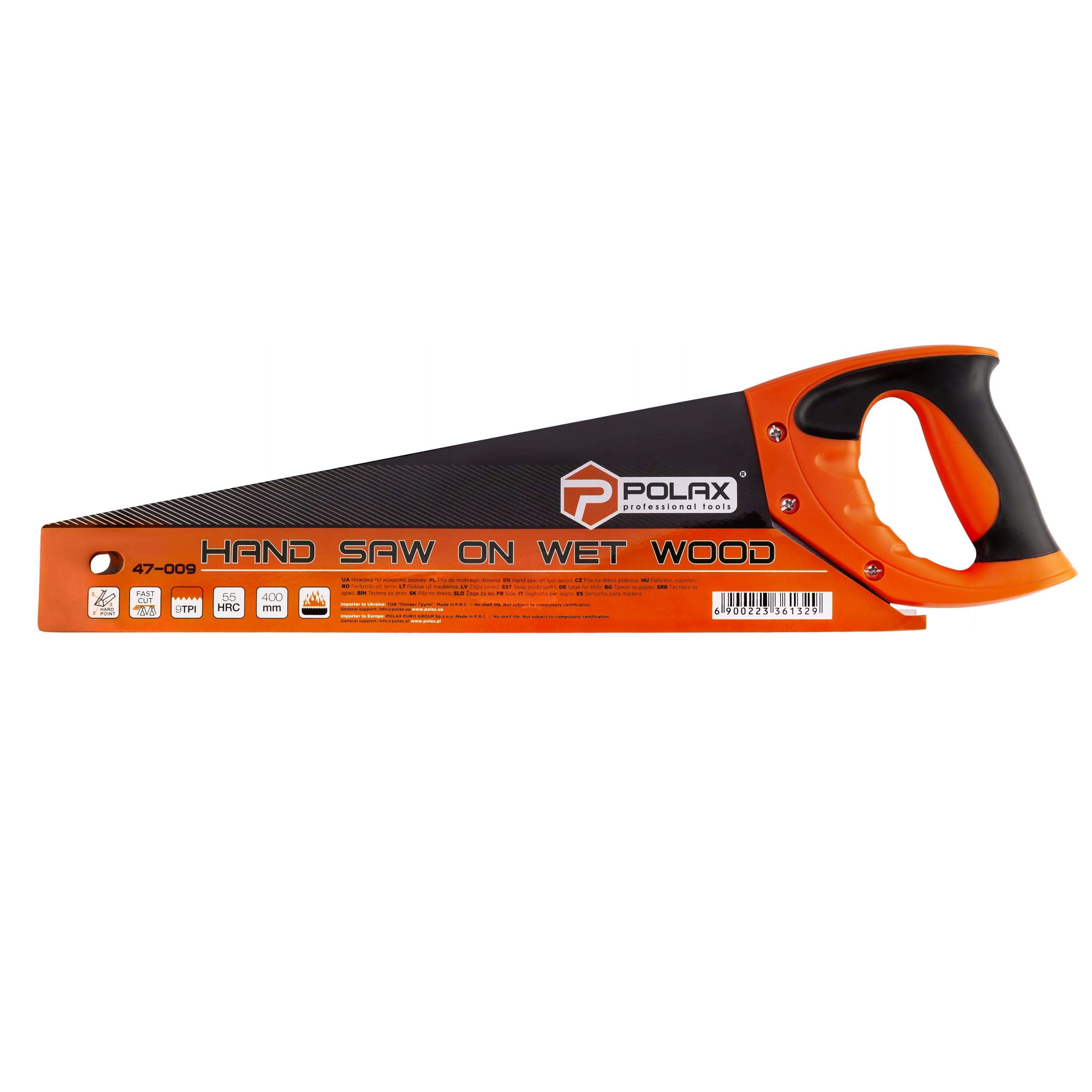 Piła płatnica 400mm 9TPI ręczna do cięcia drewna mokre/suche ostra Polax - 5