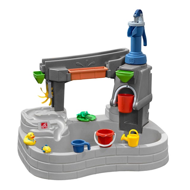 Step2 Pump & Splash Discovery Stone Pond Table D'Eau En Plastique Pour Enfants - Grise | Jouet Aquatique / Table De Jeux Pour Le Jardin Avec Ensemble