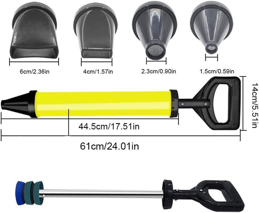 Pistolet à joints pour mortier avec 4 buses, presse à mortier, pompe à mortier manuelle pour béton avec accessoires, pistolet à mortier DIY pour mort - 2