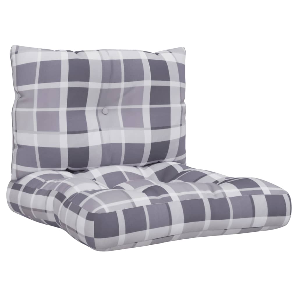Maison Exclusive - Cojines para palets 2 unidades tela a cuadros gris - 2