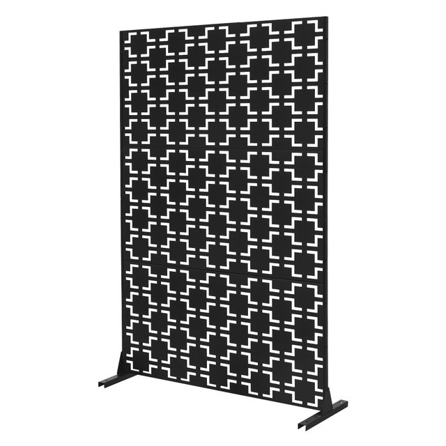 ML-Design milano parawan metalowy 120x180cm 3 panele wolnostojący dekoracyjny stalowy osłona ogrodowa odporna na warunki taras balkon ogród regulowany