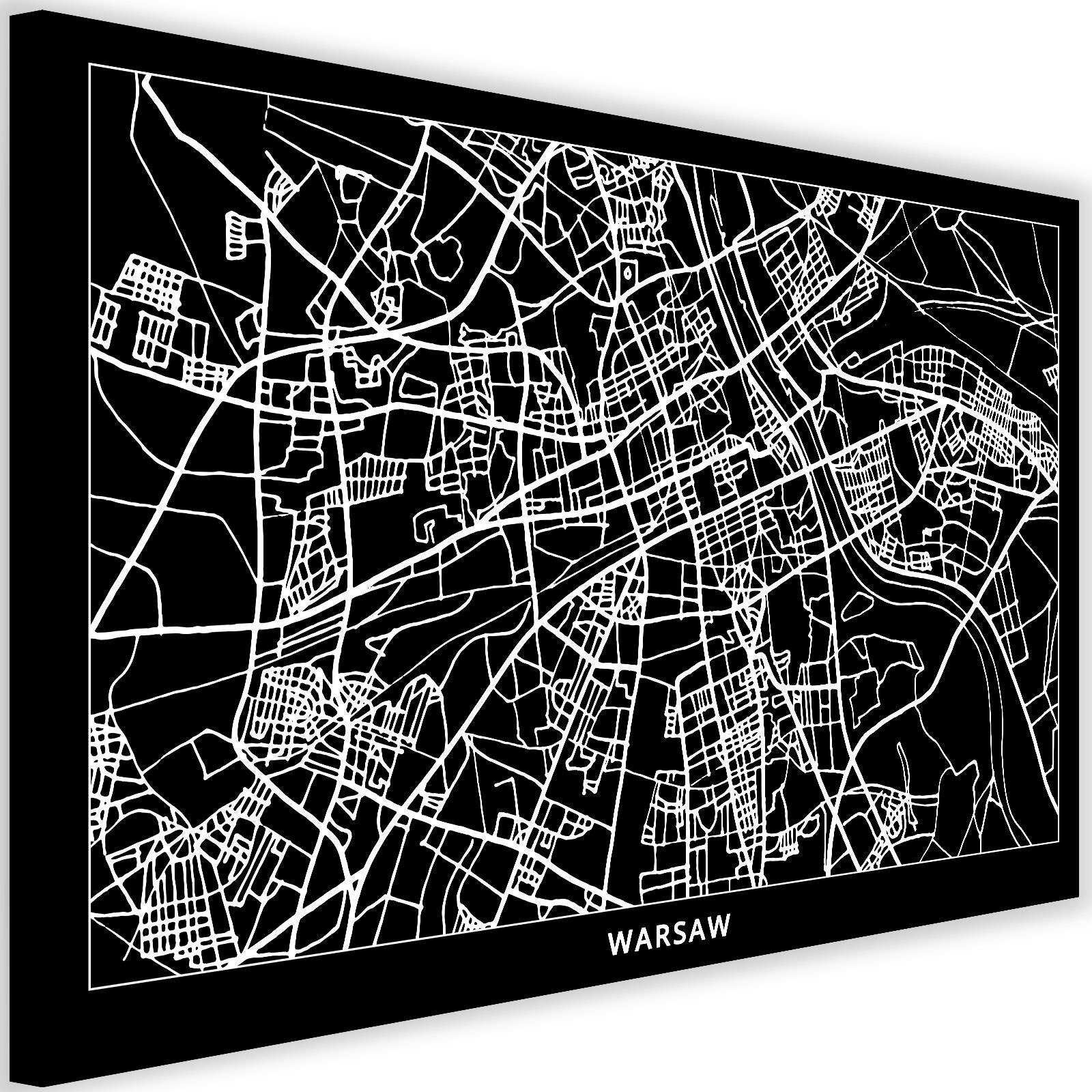 Obraz na płótnie, Warszawa - plan miasta 60x40