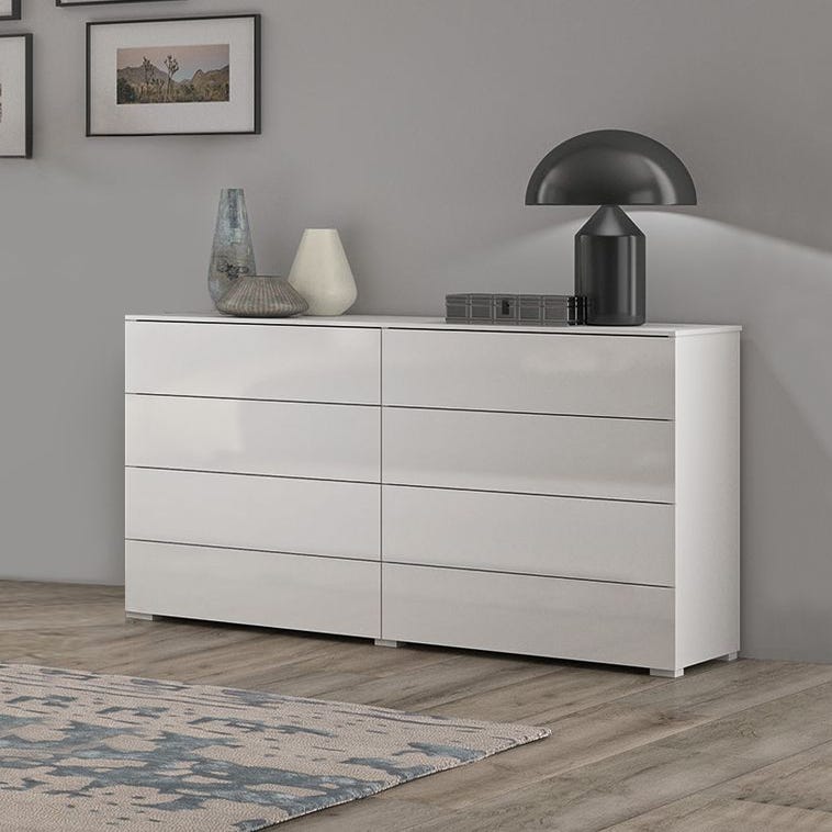 Cassettiera Robin 6 Cassetti – Pratica E Salvaspazio In Stile Moderno | Bianco Laccato Lucido