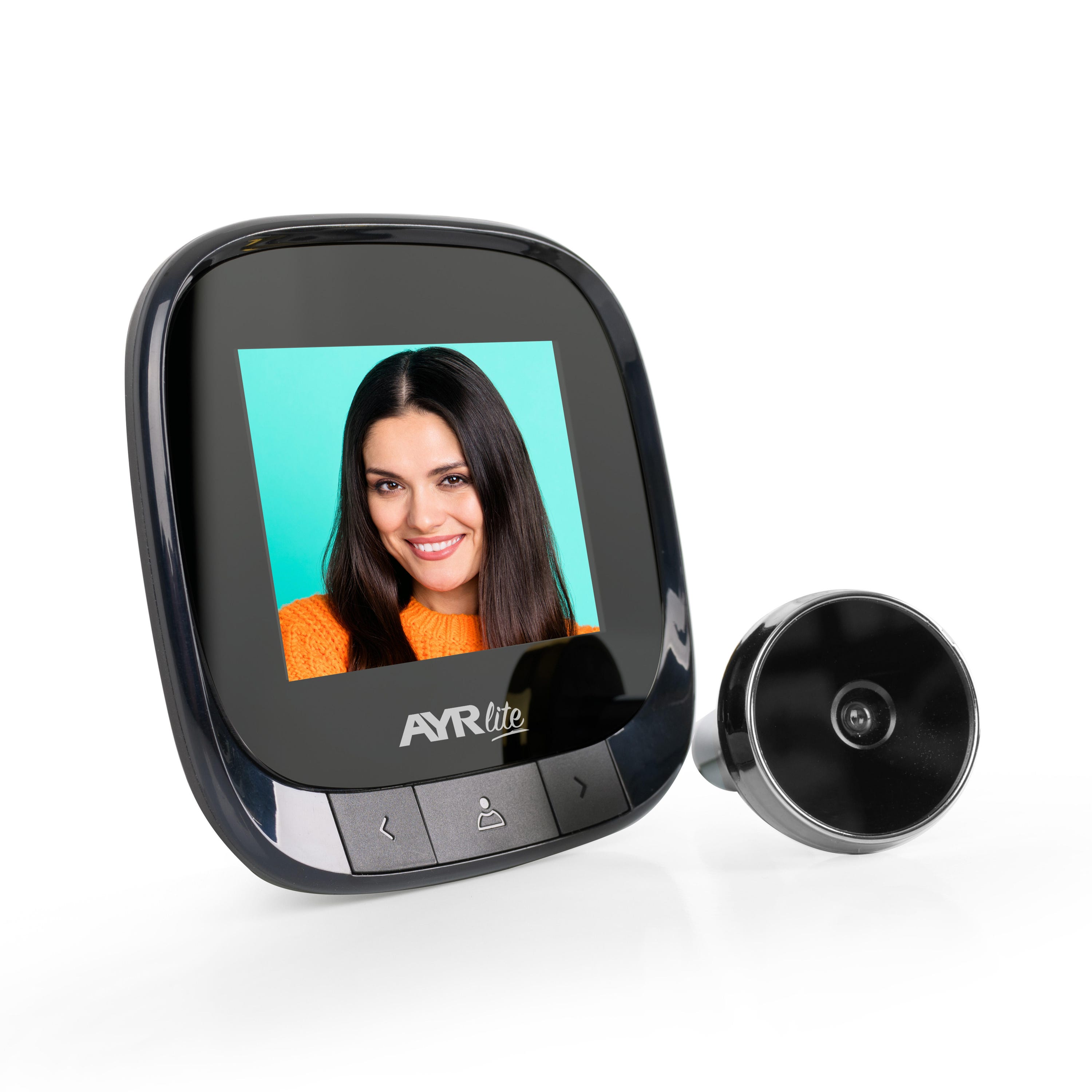 Cyfrowy wizjer AYR 9001 z ekranem LCD czarno-chromowanym, kamera 0,3 Mp