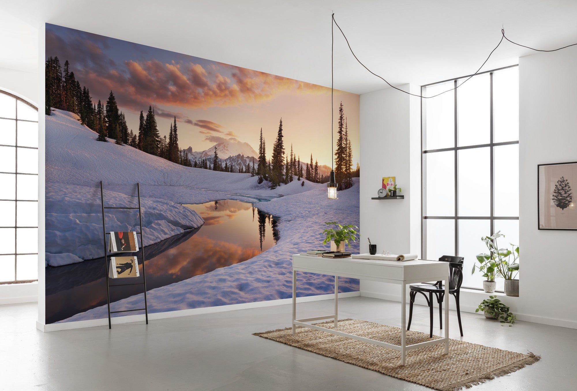 Fototapeta krajobraz ze śniegiem białymIjasnego beżu - 450 x 280 cm - SANDERS &amp; SANDERS