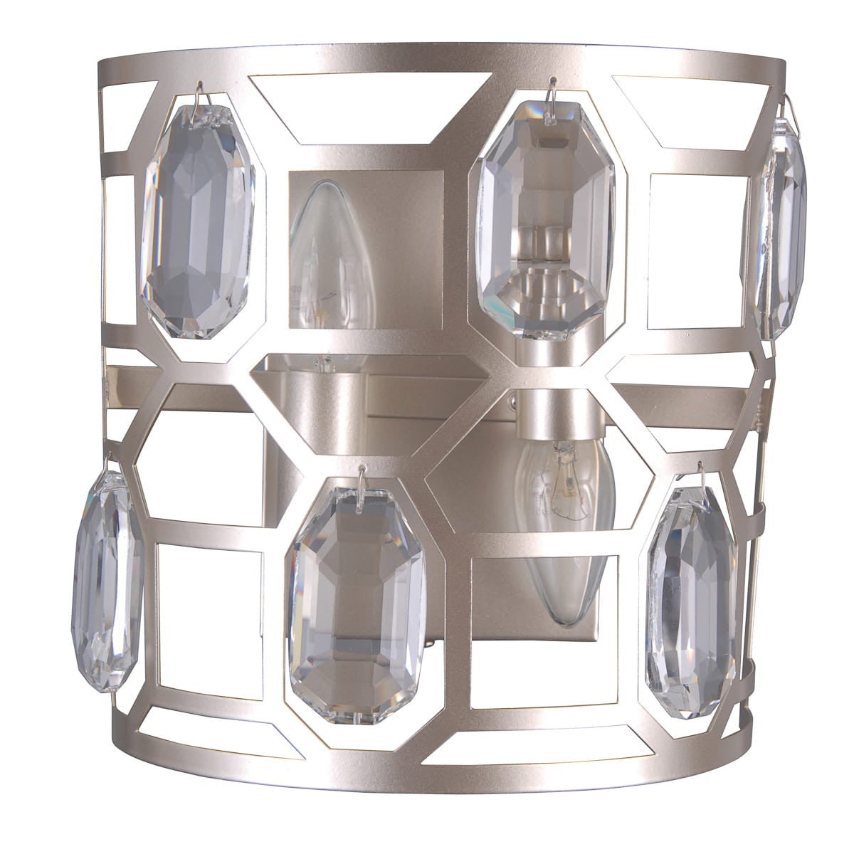 Kinkiet nowoczesny MOMENTO srebrno-przezroczysty 2xE14x40W kryształ wym:23x24x15cm IP20 Italux