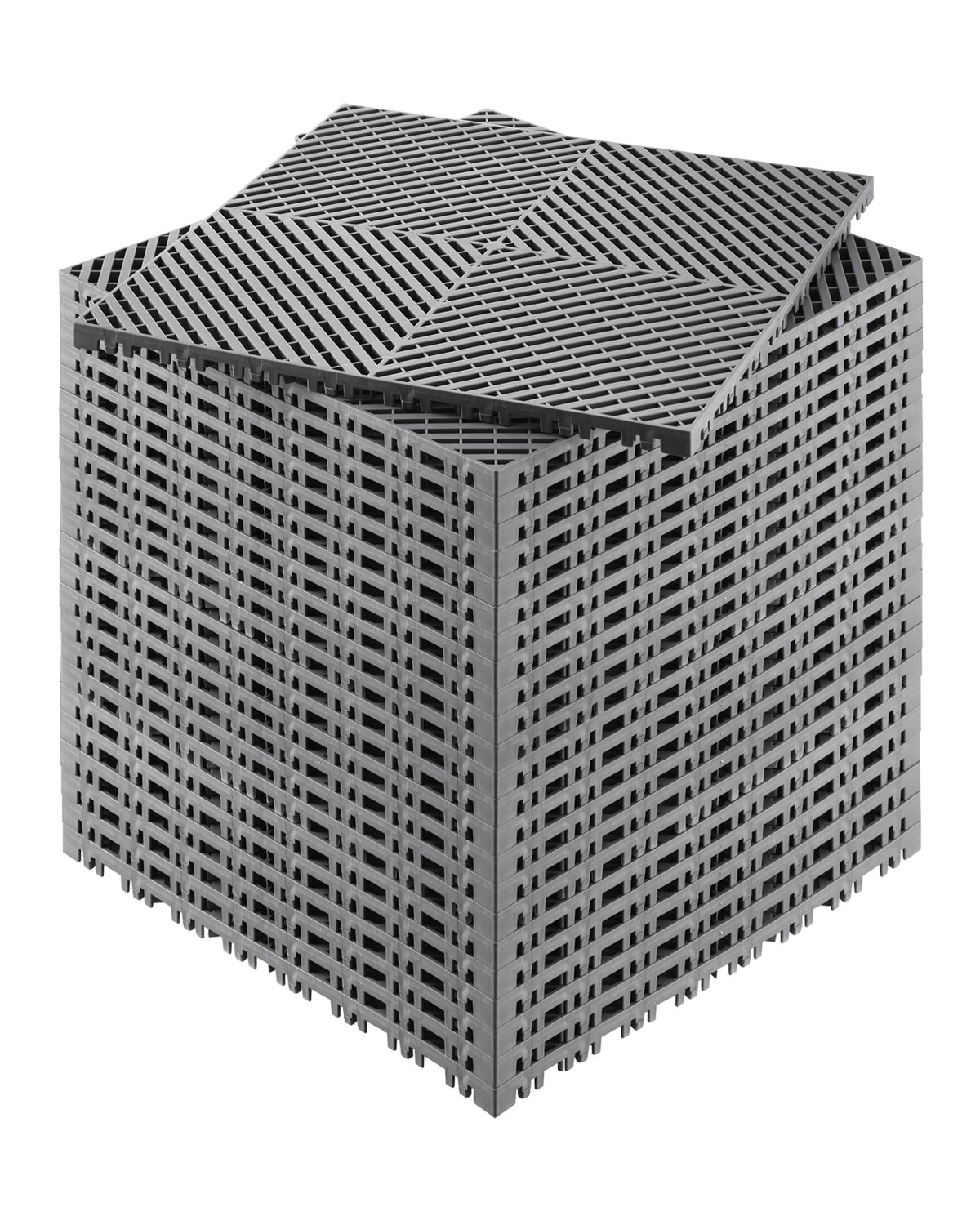 24 x Mata drenażowa do garażu, płytki podłogowe, blokowane, 415x415 mm VEVOR