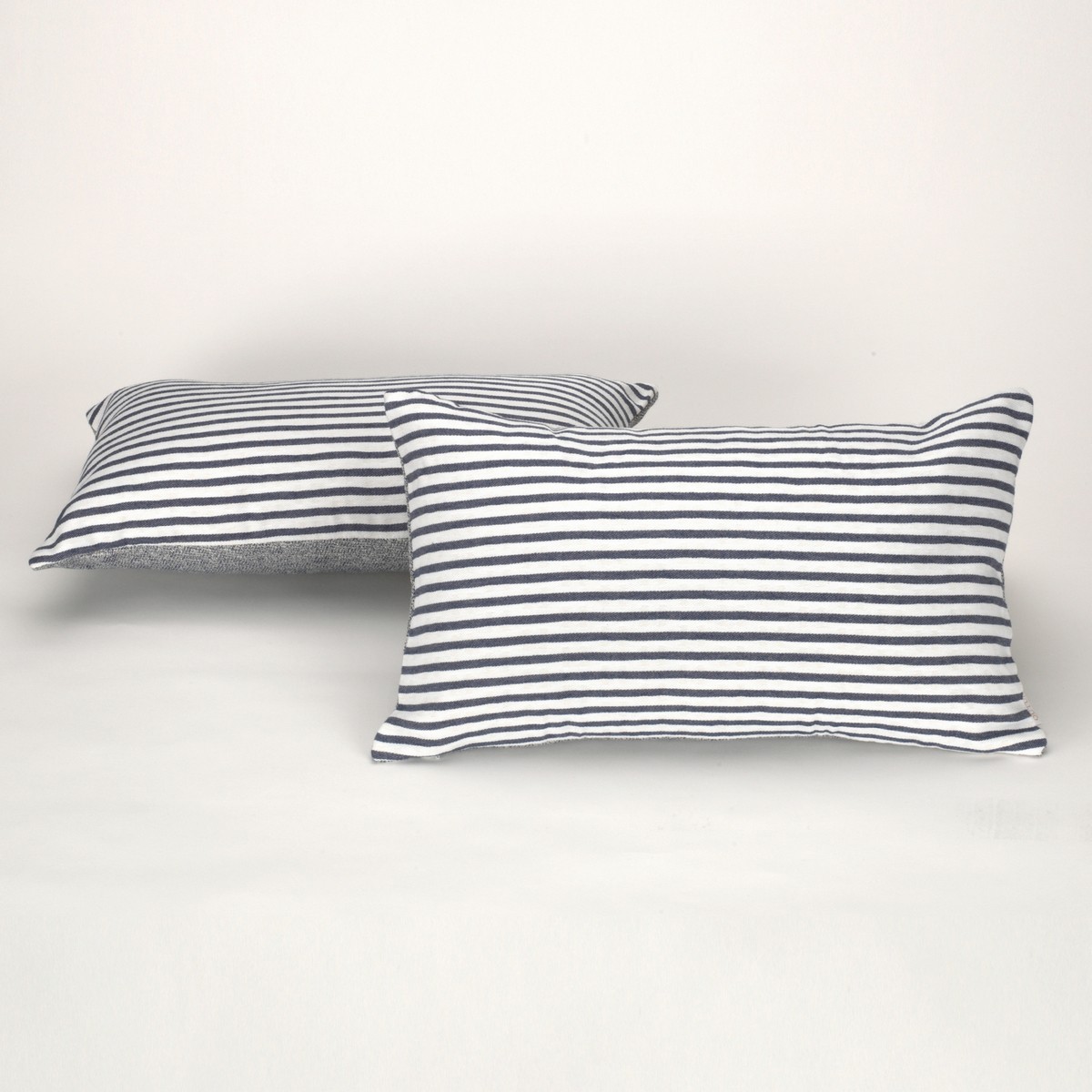 Funda cojín algodón reciclado jaca color azul - 30x50 cm (2 ud)
