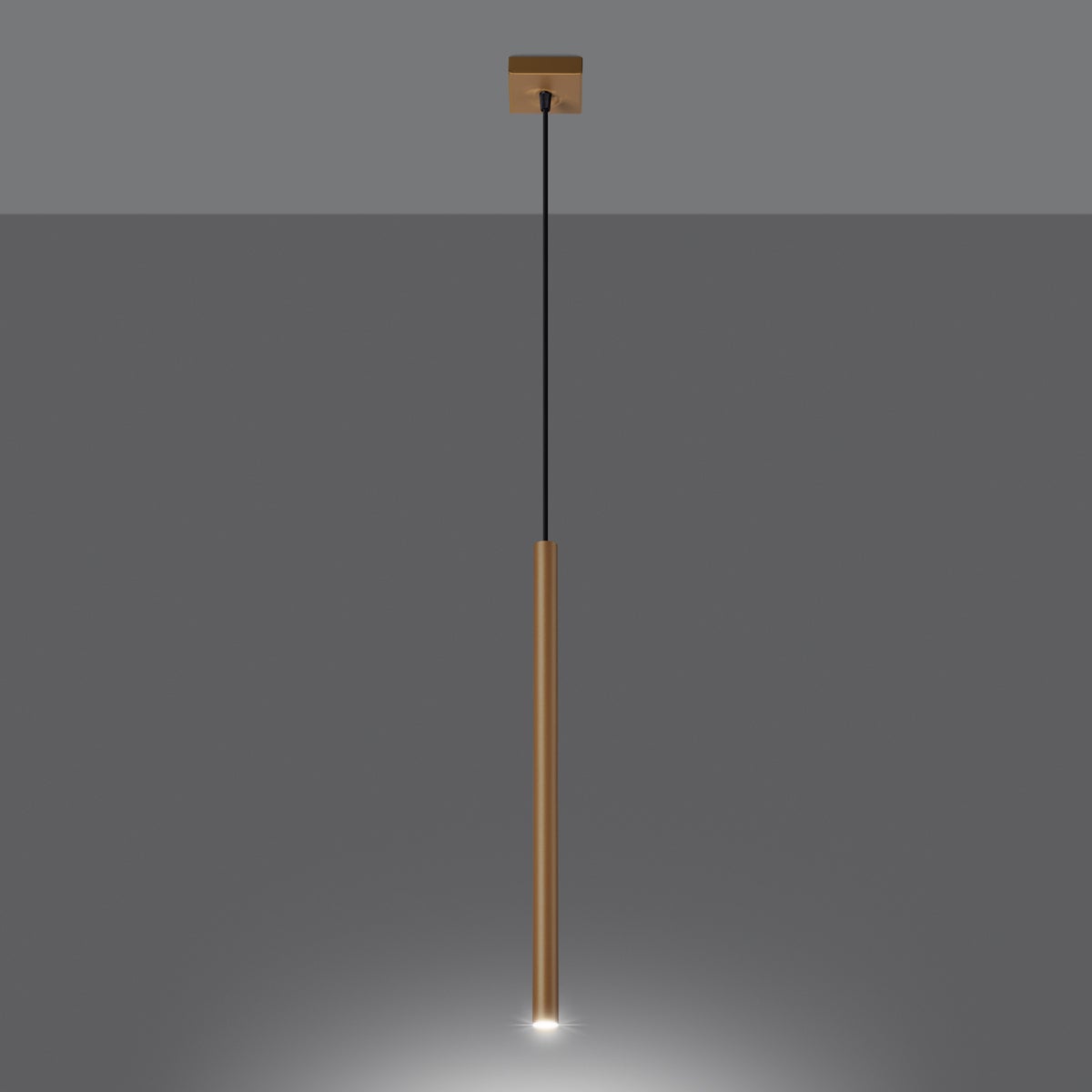 Lampa wisząca BRILL 1 złota LED 3000K - 8x8x115cm Sollux