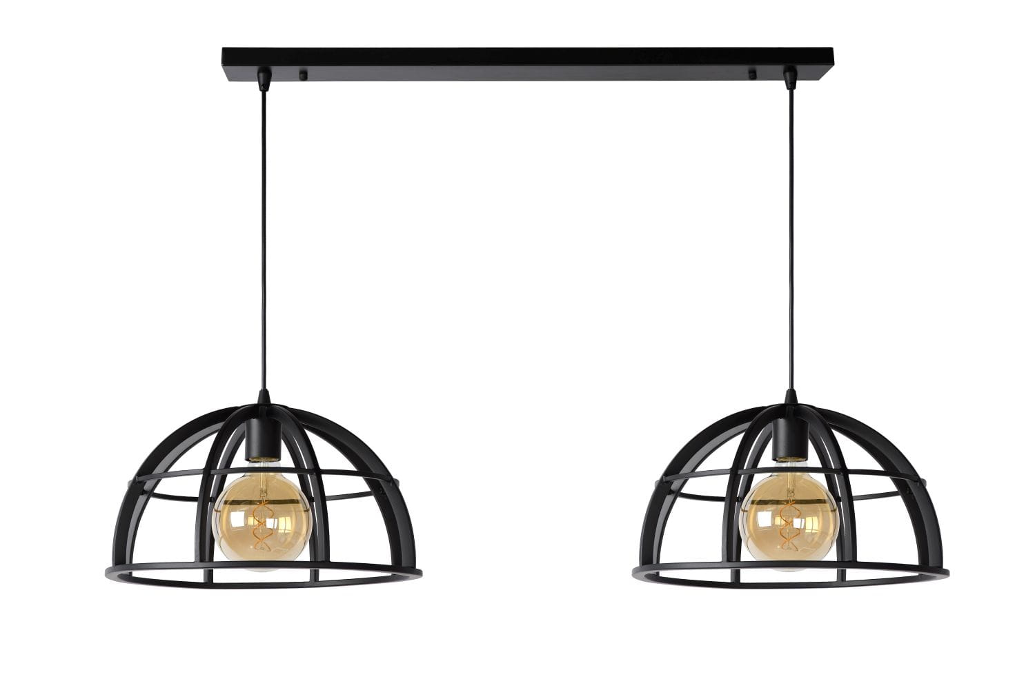 Suspension DIKRA - Noir - 2xE27 - Lucide - 2