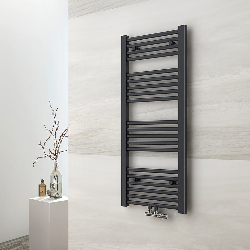 EMKE Grzejnik Łazienkowy 356W, 100x40 cm, 6 bar, do 3 m² – Antracytowy