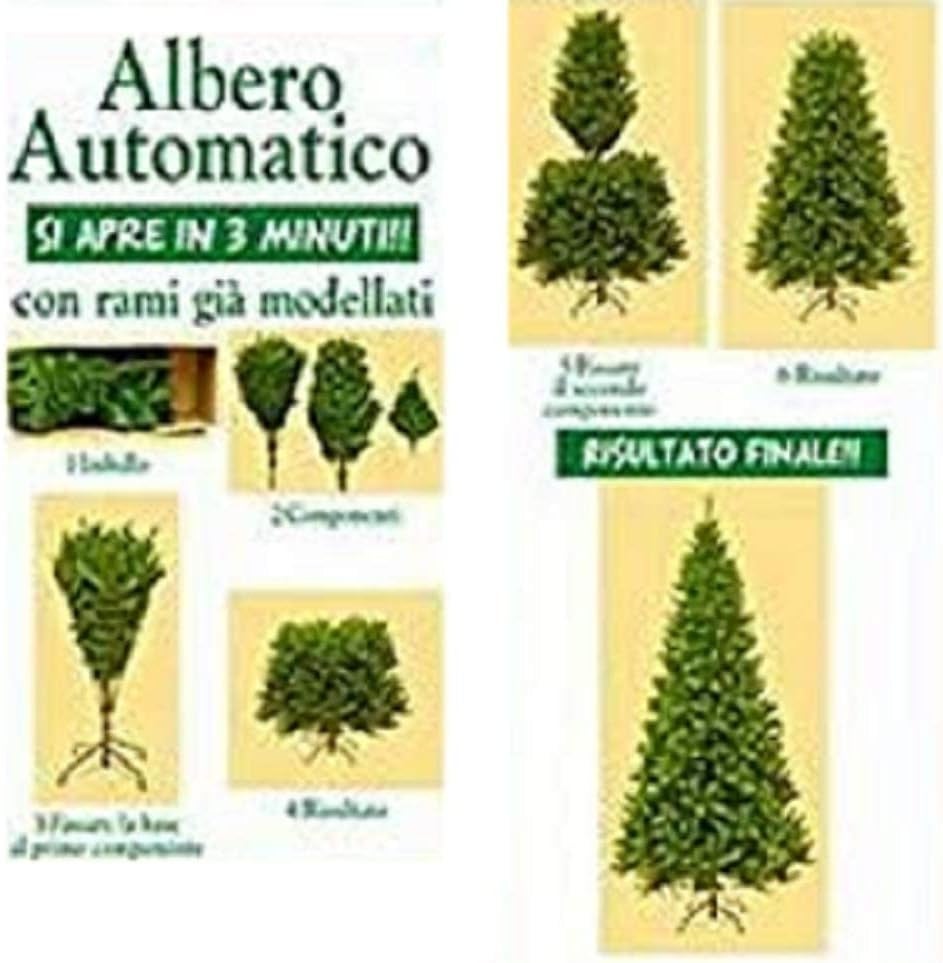 Albero di natale INNEVATO 150/180/210/230/270CM SUPERFOLTO REALISTICO BIANCO 210 CM - 1254 - 6