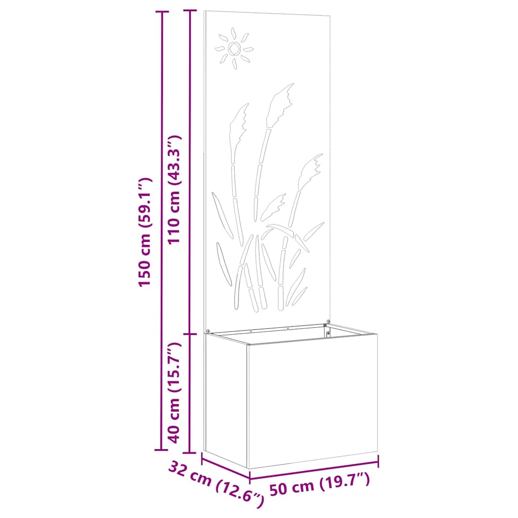Écran de confidentialité de jardin Fretwork Noir 50 x 150 cm vidaXL - 3