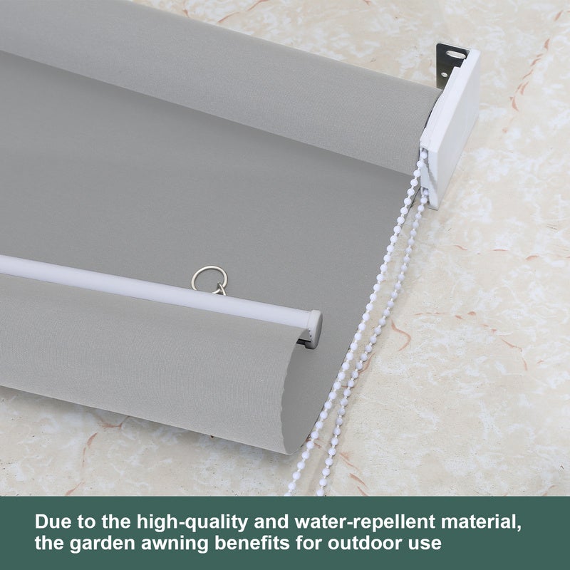 Tenda verticale 100 x 240 cm Tenda a rullo da esterno per terrazza o balcone Protezione solare - Schermo retrattile, Grigio - 3
