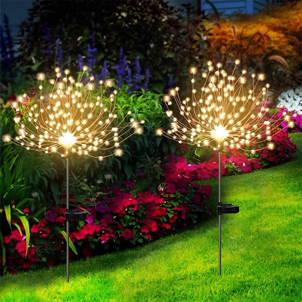 Lote de lámparas solares decorativas de jardín led iluminación de paisaje para montar uno mismo para senderos jardín decoraciones del de julio blanco