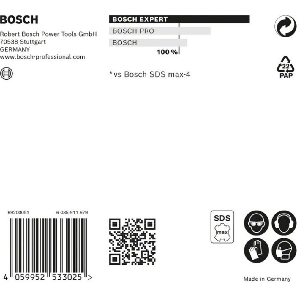 Foret béton Expert SDS max-8X D.20mm Lg utile L.200mm L.320mm SDS max 1 St.BOSCH - 2