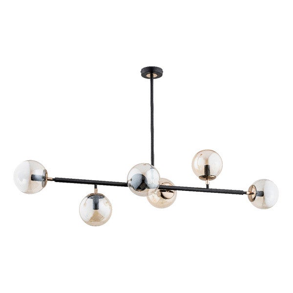 Lampa wisząca SERGIO czarna-stare złoto 6 x E14 x 10W wym: 78 x 126 x 31,5 cm Alfa