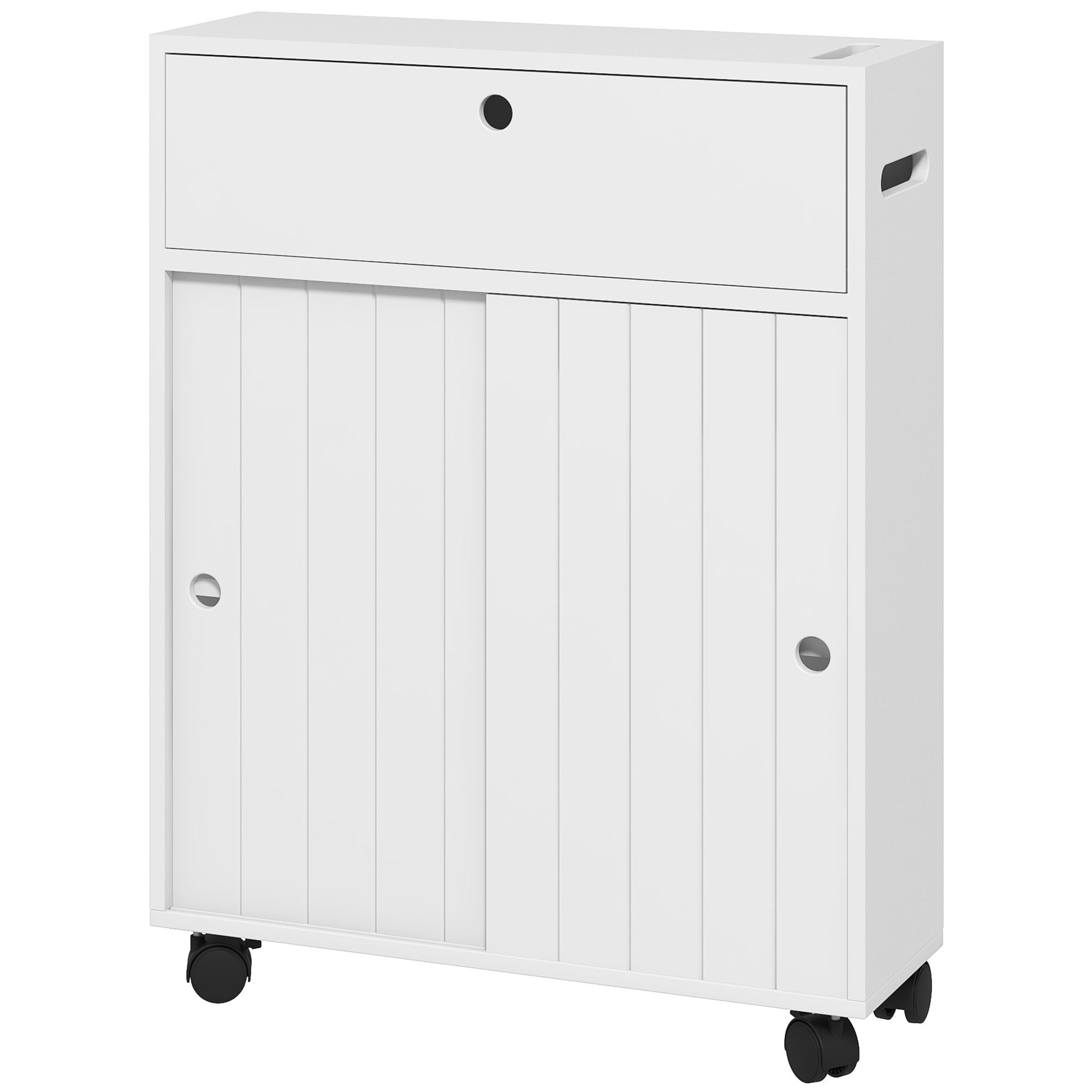 Colonne De Rangement Salle De Bain Kleankin - 5 étagères Réglables - Design Blanc Moderne 30x33x165 Cm