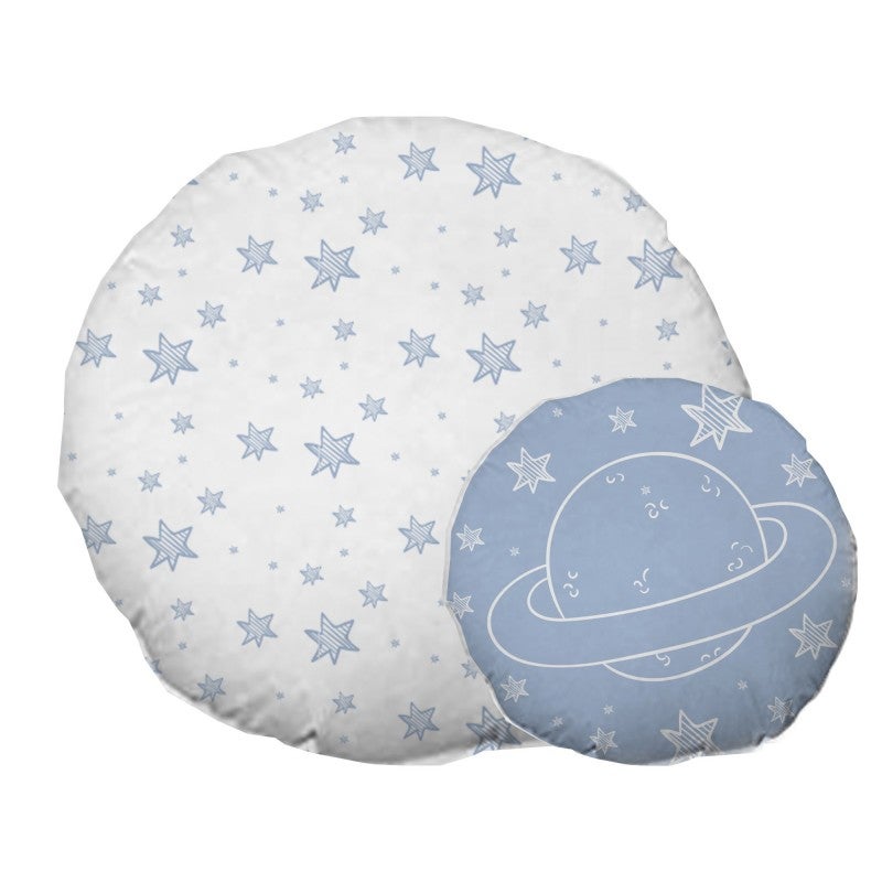 Muemue Coussin de 2 coussins en coton bleu 30x30/50x50cm - 4