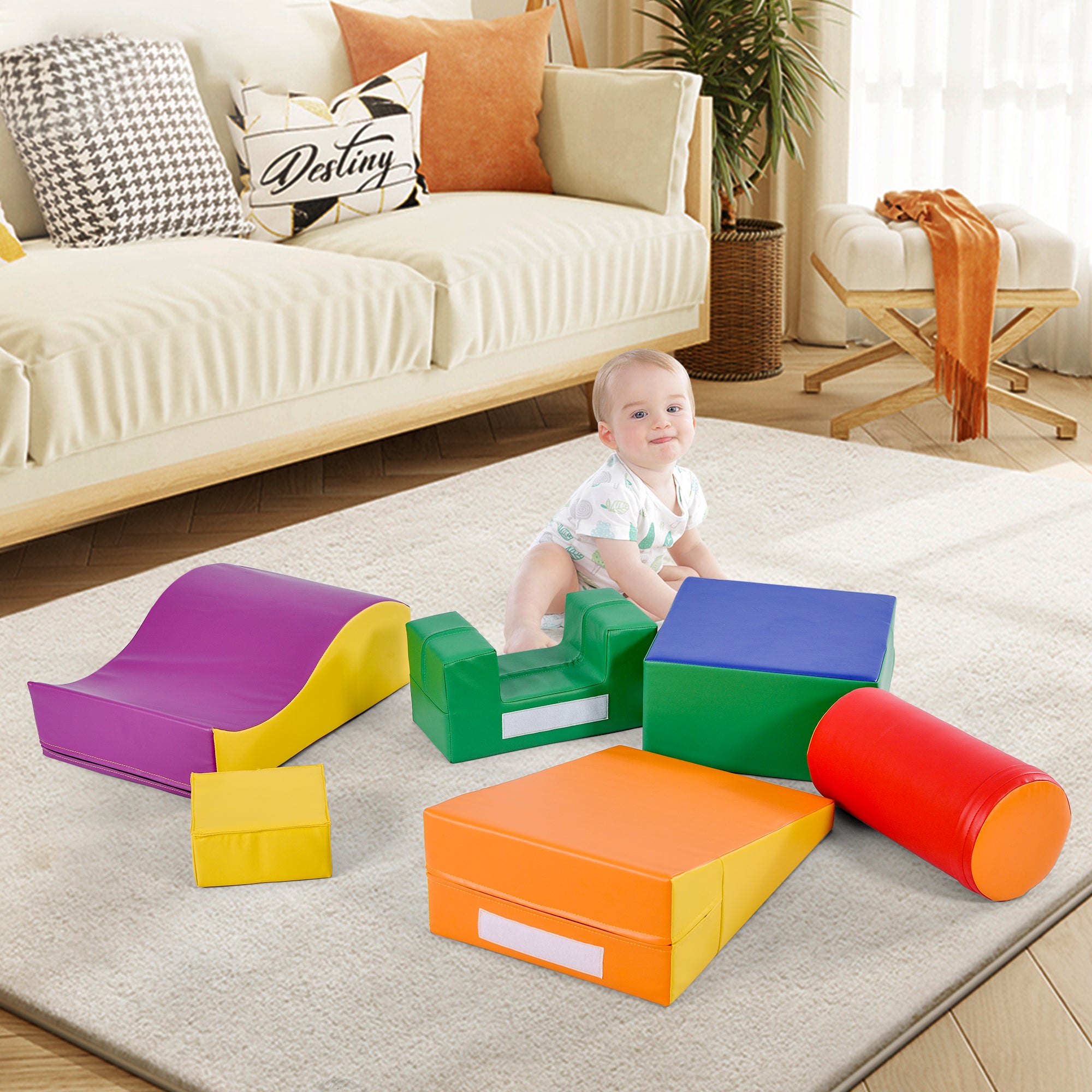 6 blocs géants, gros blocs de construction souples pour enfants ...