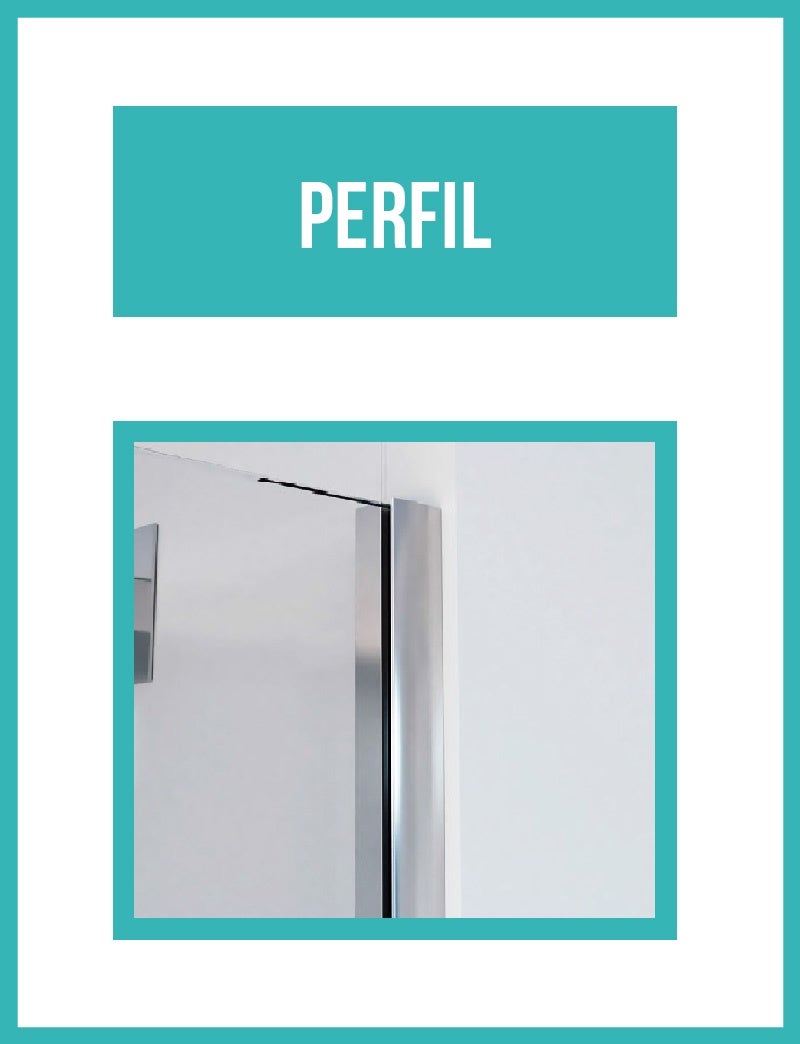 Divisória de duche com 1 painel fixo - Vidro 6 mm com ANTICAL INCLUÍDO - Modelo ARCOIRIS Tamanho 80 cm - TRANSPARENTE - 6