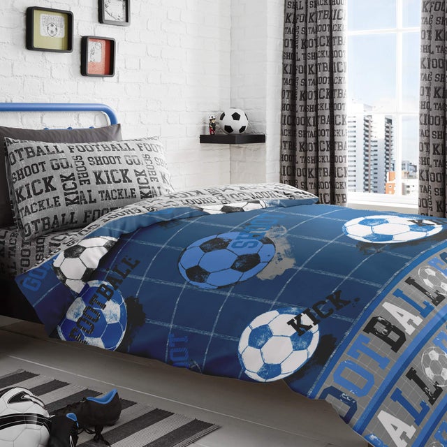 Football Star Set Biancheria Da Letto Ragazzi: Copripiumino 135x200 E Federa 80x80, Stampa 3D Calcio - 4